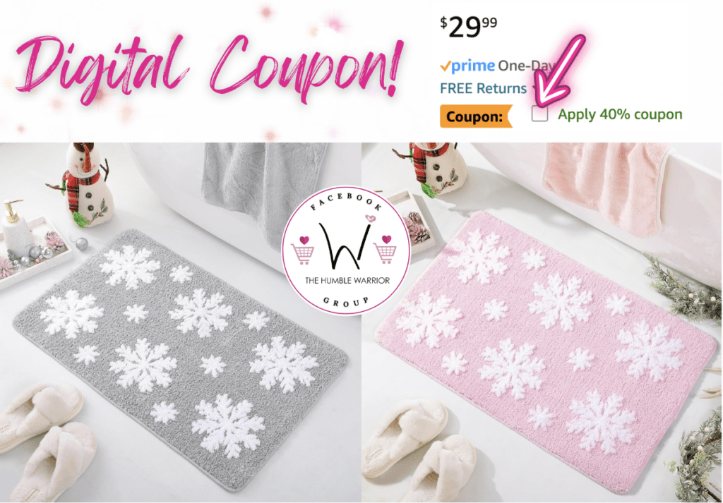 snowflake bath mat!